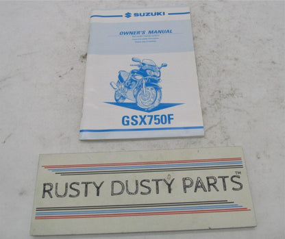 Suzuki Factory GSX750F Owner's Manual Book 99011-20C63-03A