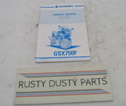 Suzuki Factory GSX750F Owner's Manual Book 99011-20C63-03A