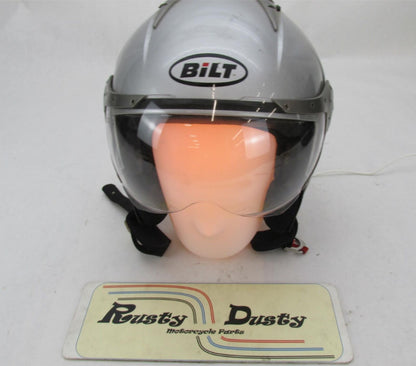 BILT Silver Renegade Half Open Face Motorcycle Helmet Size Medium M ECE/22-05
