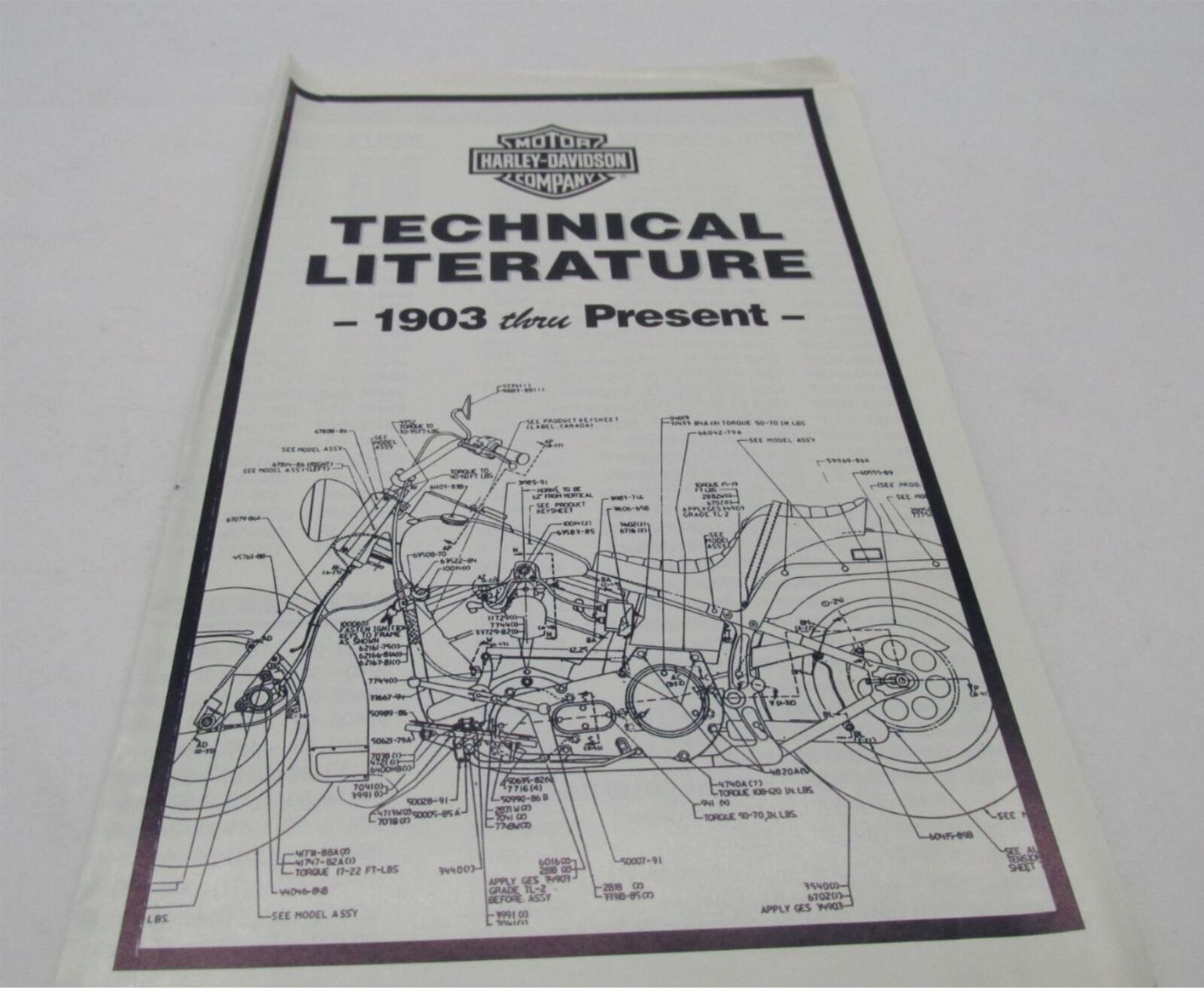 Harley-Davidson Genuine 1903-Present Technical Literature List 99528-97