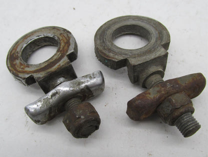 Pair Triumph 1954-73 650 6T T110 T120 TR6 Rear Axle Chain Tensioner Adjusters