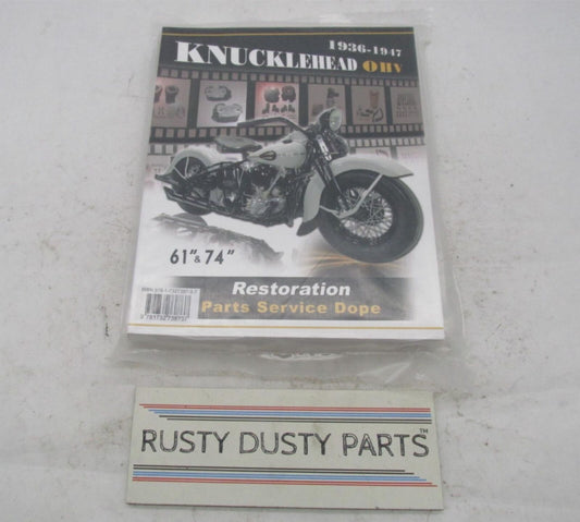 Harley Davidson 1936 to 1947 Knucklehead 61" & 74" Parts & Service Dope Book