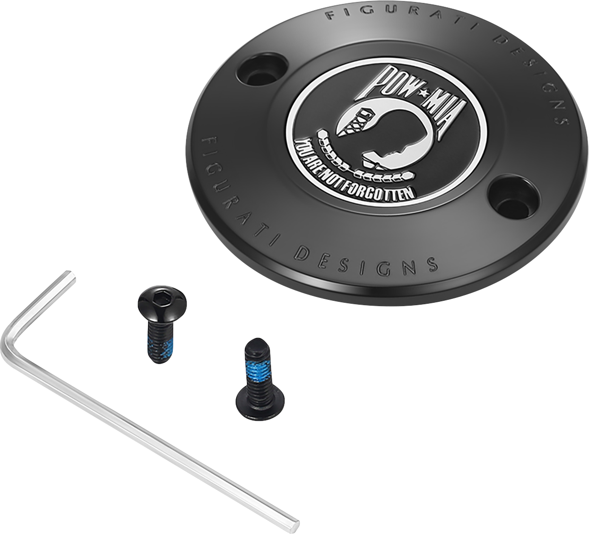 FIGURATI DESIGNS Timing Cover 2 Hole Black POW MIA FD50-TC-2H-BLK