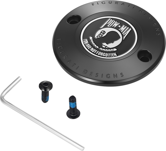 FIGURATI DESIGNS Timing Cover 2 Hole Black POW MIA FD50-TC-2H-BLK