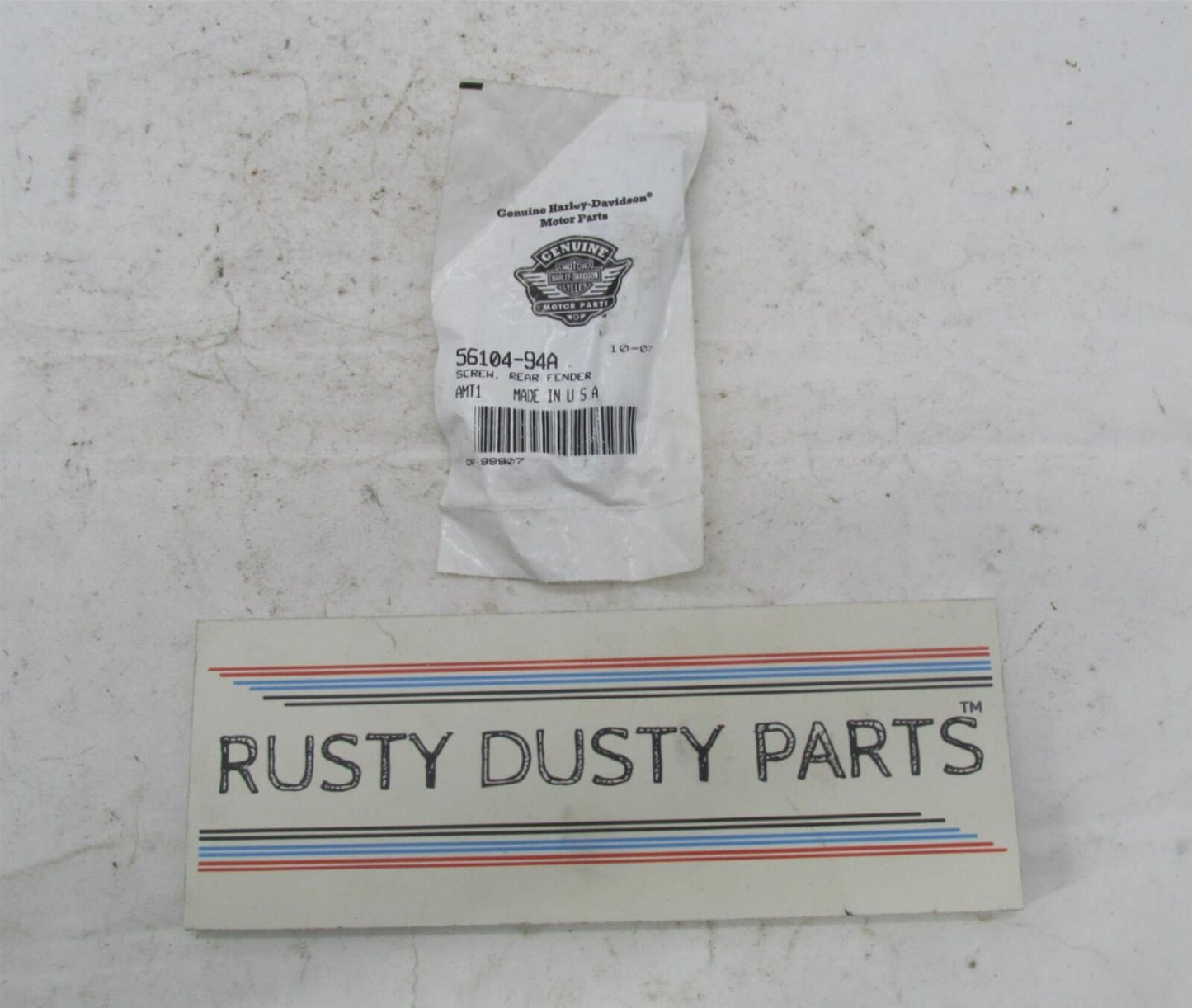 Harley Davidson Genuine NOS Rear Fender Screw 56104-94A