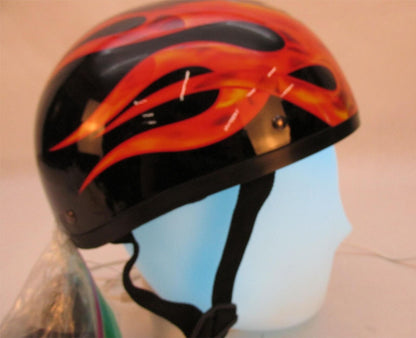 Daytona New Skull Red Flames Open Face Size Extra Small S Motorcycle Helmet