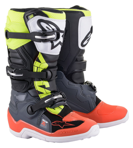 Alpinestars 2020 Tech 7S Boots Dark Red/Fluo Red/Fluo Yellow 7 2015017-9058-7