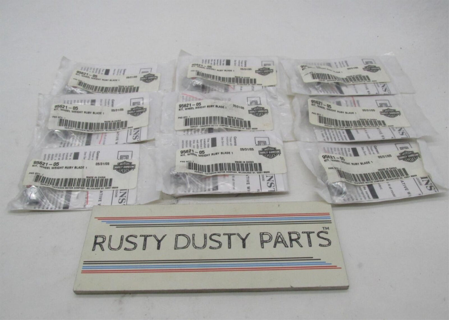 Lot of 9 Harley Davidson Genuine NOS Wheel Weights Ruby Blade 95621-05