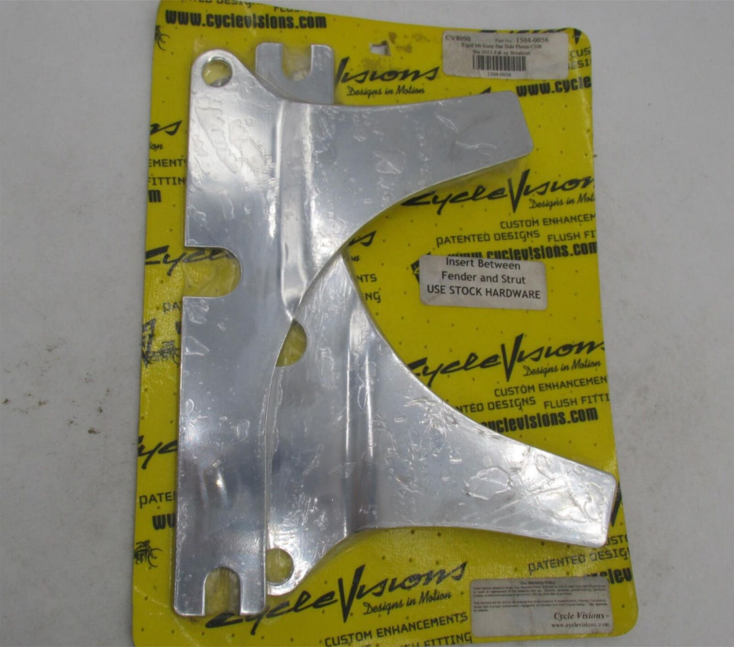 Harley Cycle Visions Breakout Chrome Rigid Sissy Bar Side Plates 1504-0056