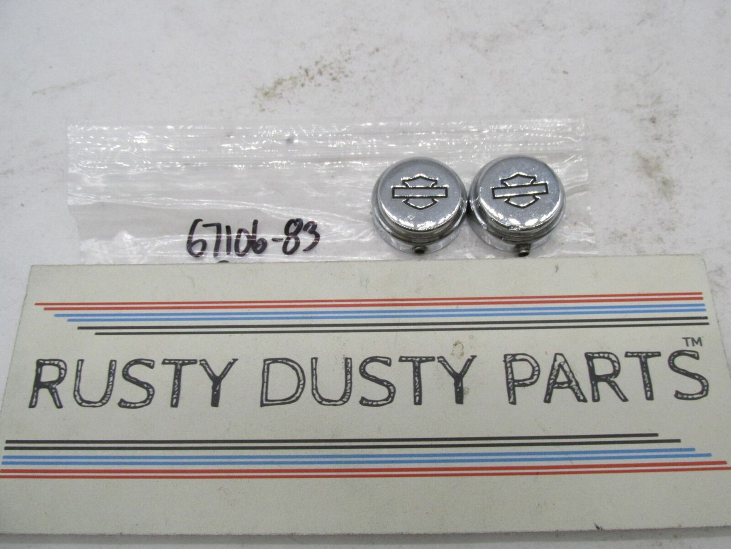 Lot of 2 Harley-Davidson Genuine Chrome 3/4" Bolt Covers  w/ Bar Shield Logo