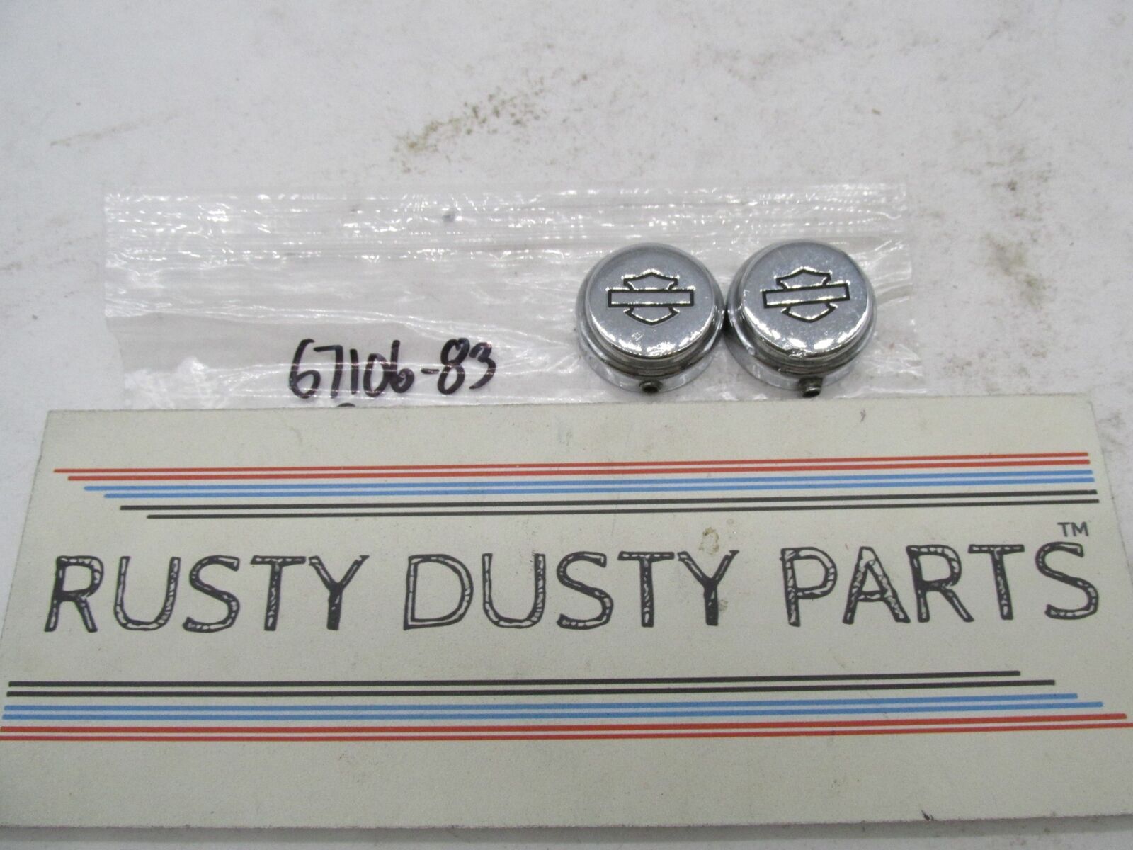 Lot of 2 Harley-Davidson Genuine Chrome 3/4" Bolt Covers  w/ Bar Shield Logo