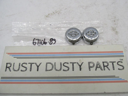Lot of 2 Harley-Davidson Genuine Chrome 3/4" Bolt Covers  w/ Bar Shield Logo