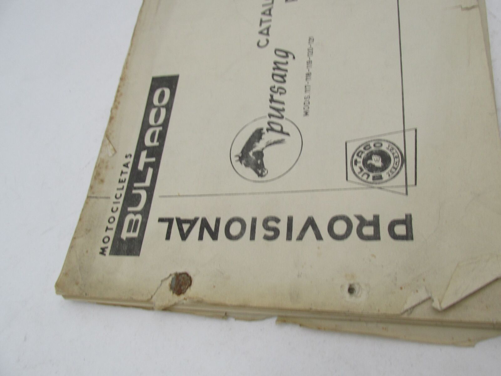 Bultaco Original Provisional 1973 Pursang Parts Catalog List 120.32-P117