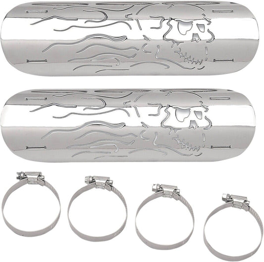 Drag Specialties Flaming Skull Heat Shield 1861-0102