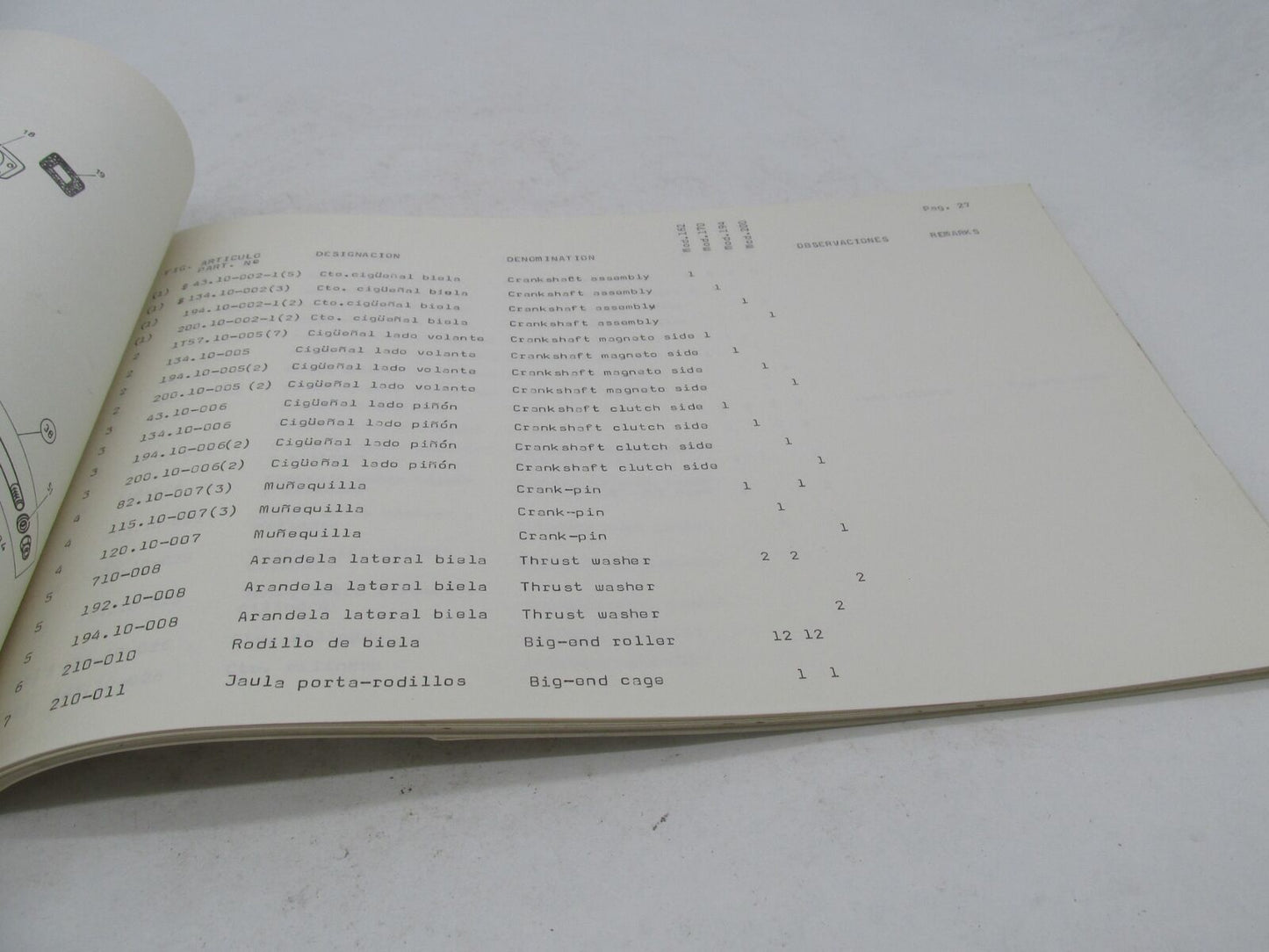 Bultaco Factory 1977 Pursang 162-170 194-200 Catalog Parts List 194.32-117