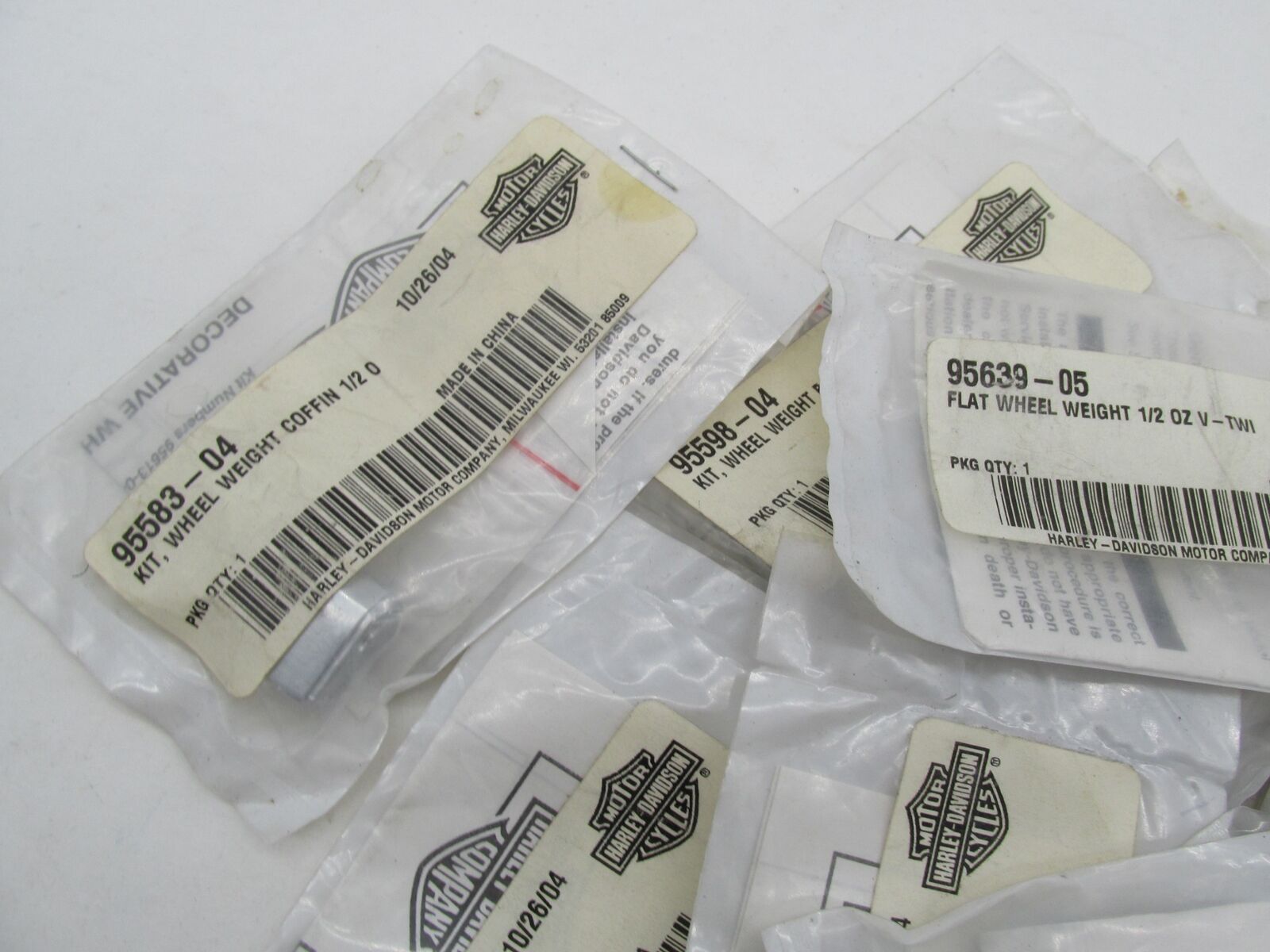 Mixed Lot of 9 Harley Davidson Genuine NOS Wheel Weights 95583-04 955989-04