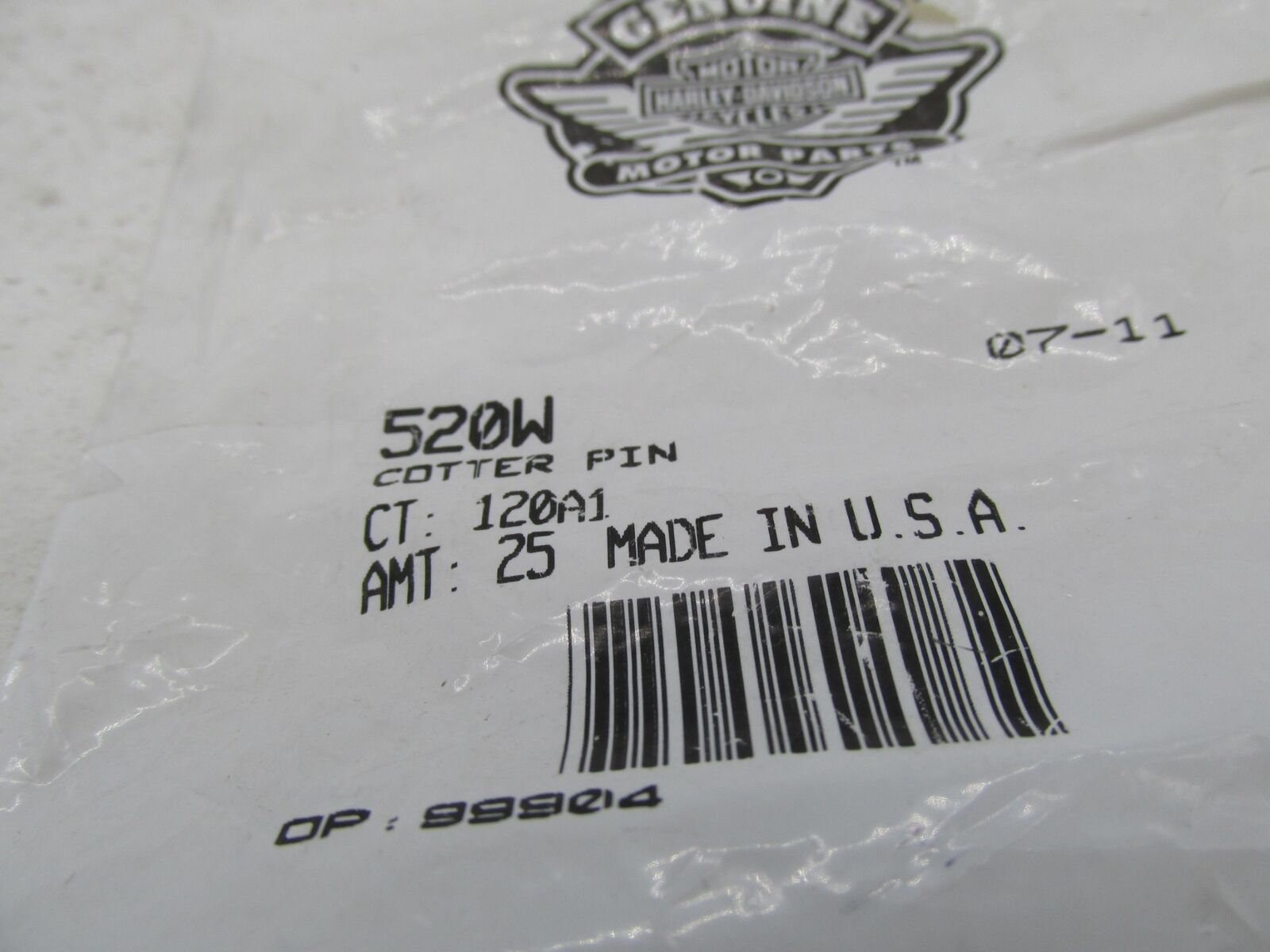 Lot of 6 Harley-Davidson Genuine NOS Cotter Pins 520W