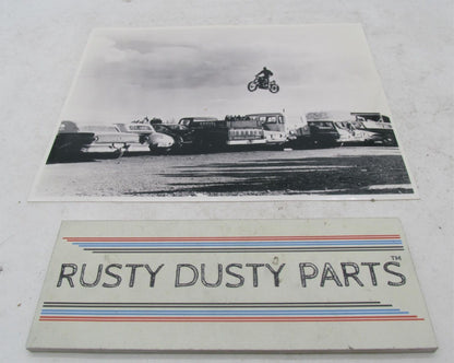 Evel Knievel Motorcycle Jump Photo 8X10" Black & White B&W Harley Davidson