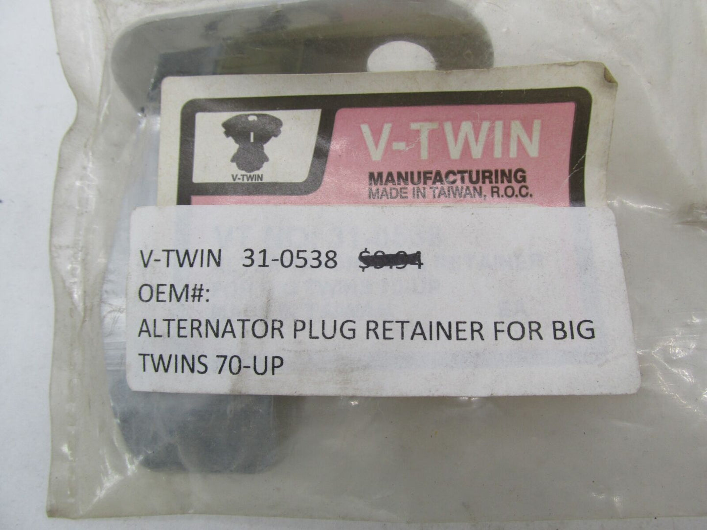 Harley Davidson V-Twin Stainless Steel Alternator Plug Retainer Bracket 31-0538