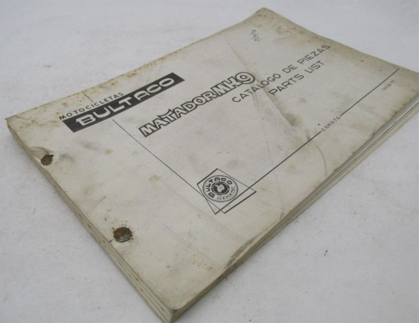 Bultaco Factory 1976 Matador Mk9 Motorcycle Catalog Parts List Book 140.32-117