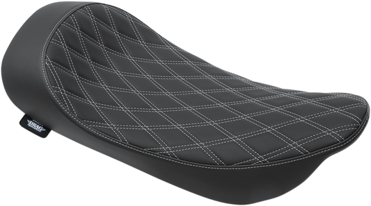 Drag Specialties Low Profile Solo Seat Duoble diamond, silver stitch 0801-1156