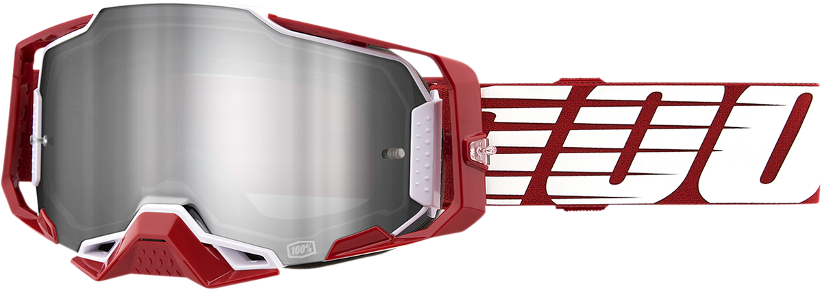 100% Armega Goggles Oversized Deep Red - Flash Silver 50721-261-02