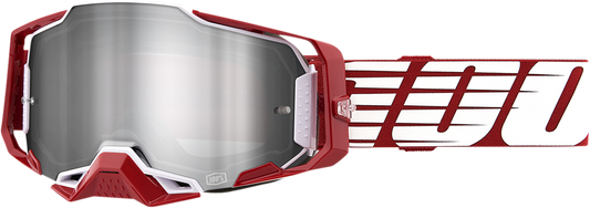 100% Armega Goggles Oversized Deep Red - Flash Silver 50721-261-02