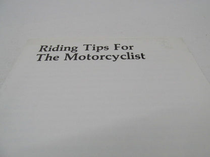 Harley-Davidson Genuine Safety & Riding Tips Brochure Literature 99500-78