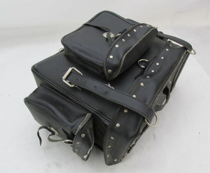 Harley Davidson Black Synthetic Leather Studded Sissy Bar Backrest Touring Bag