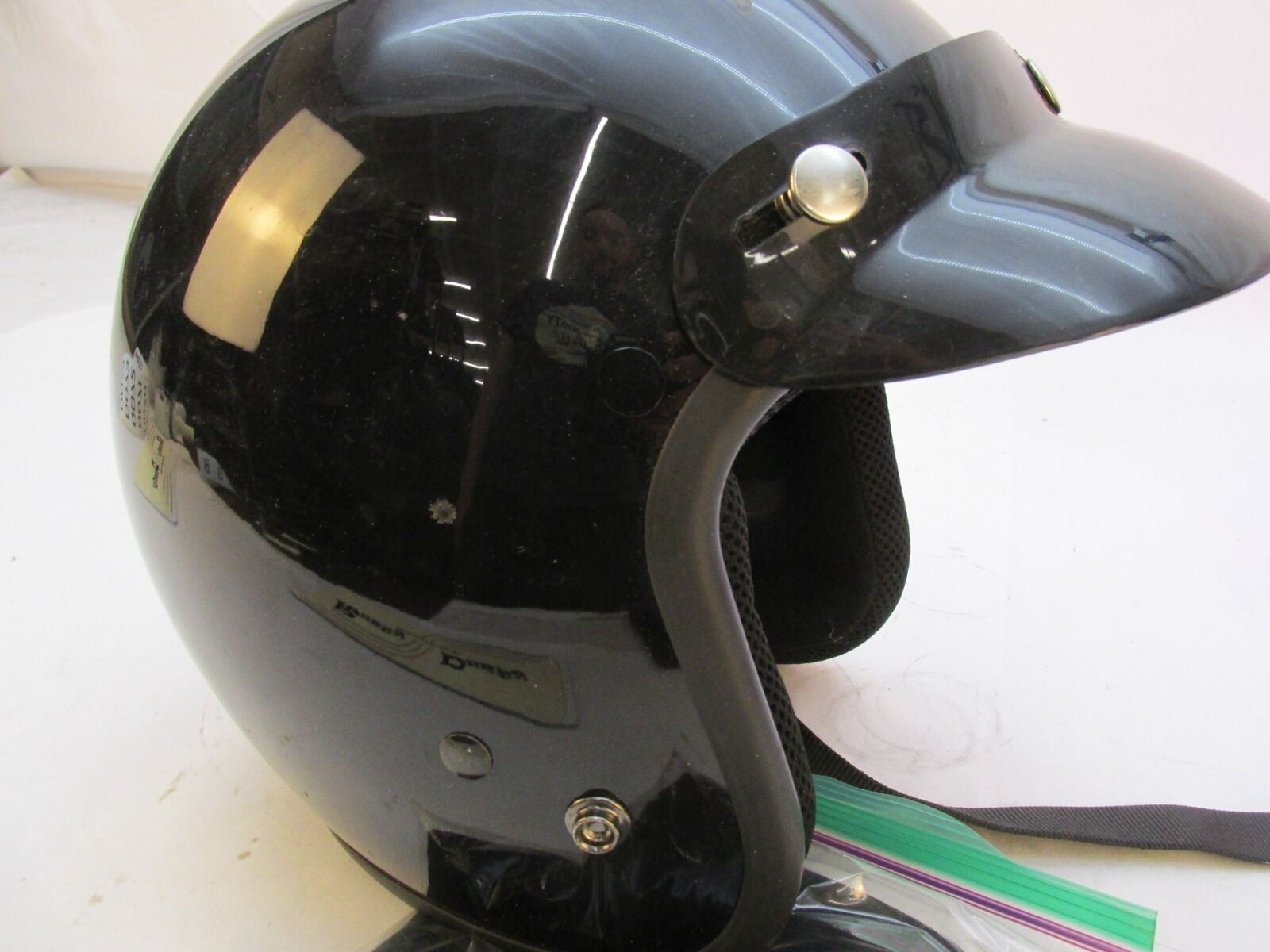 HCI New Black Half Face Size Large L Motorcycle Helmet