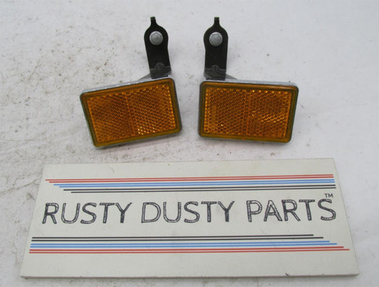 Pair of Stanley Motorcycle Amber Reflectors with Bracket 0445