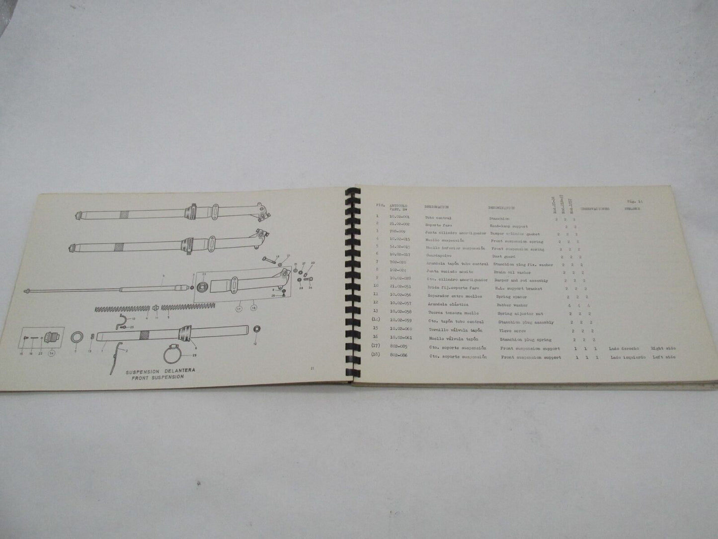 Bultaco Original Factory 1971 Campera Parts Catalog List Book Manual 21.32-117-1