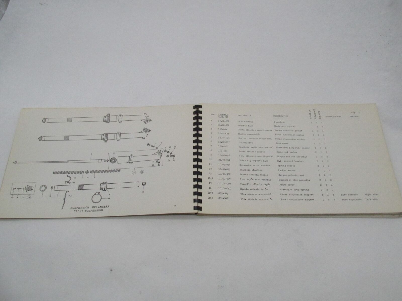 Bultaco Original Factory 1971 Campera Parts Catalog List Book Manual 21.32-117-1