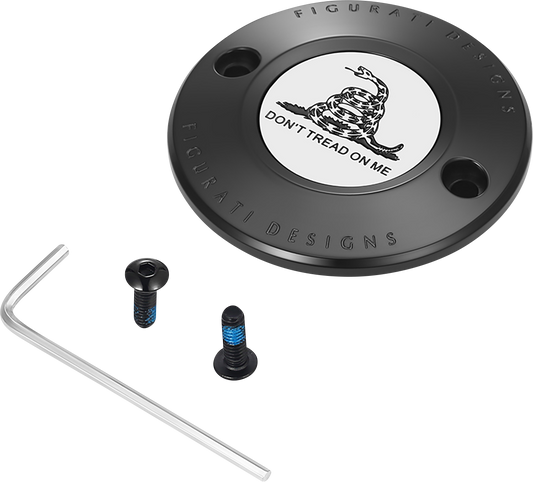 FIGURATI DESIGNS Timing Cover 2 Hole Black Don't Tread On Me FD40-TC-2H-BLK