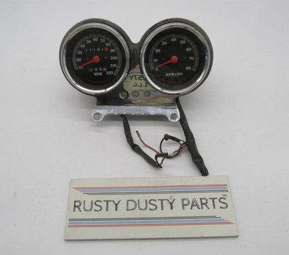Harley-Davidson Genuine Chrome Dual Gauge Speedo & Tach Gauge Clock Assembly