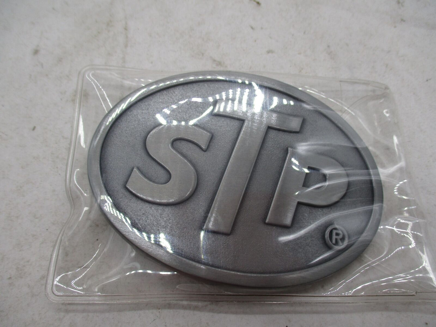 Vintage Look Metal STP Oil Racing NASCAR  Belt Buckle 3-5/8" X 2-1/2"