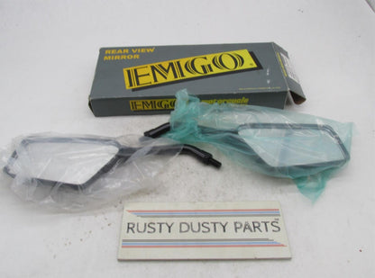 Emgo Universal Motorcycle 10MM Black Rear View Mirrors Trimline 20-97110