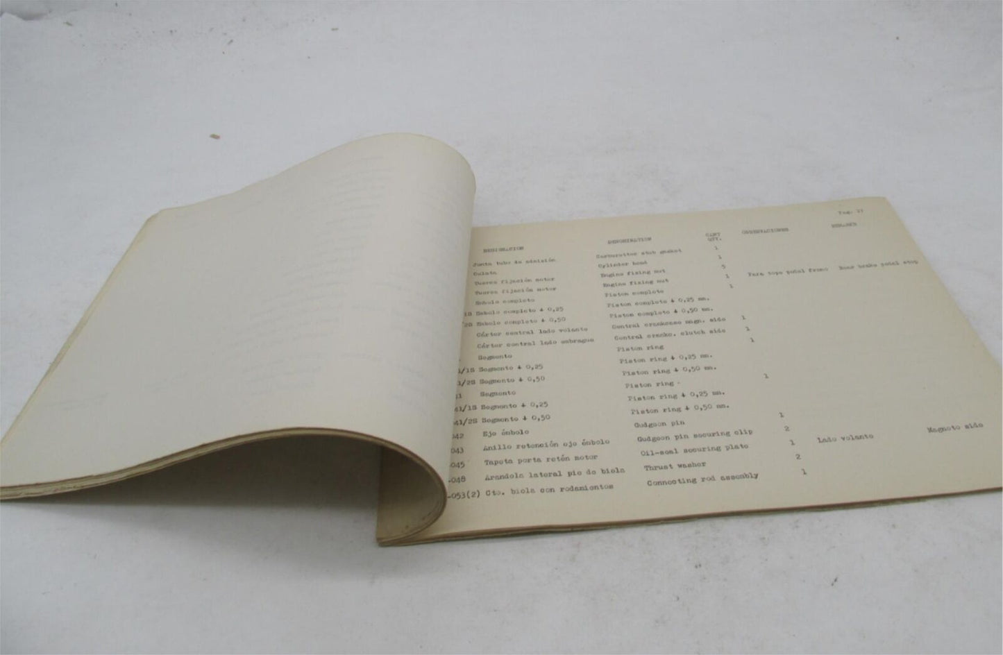 Bultaco Provisional 1970 Mk2 El Bandido Motorcycle Catalog Parts List 61.32-P066