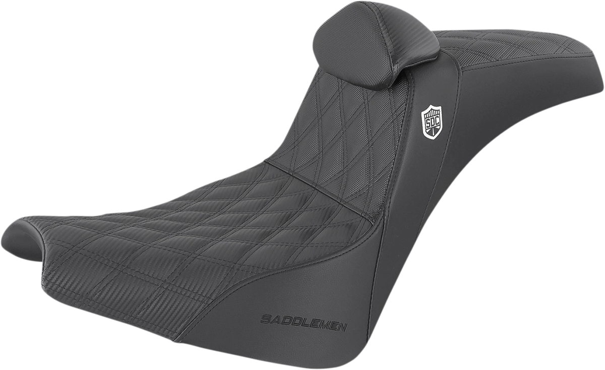Saddlemen Pro Series SDC Performance Grip Seat w/Backrest Black SC81830DBRT