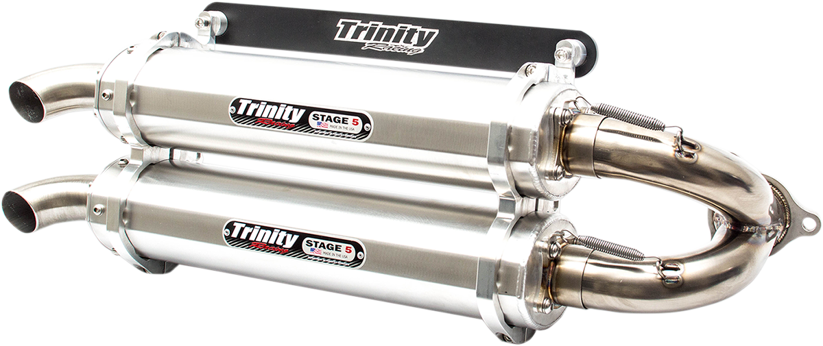 TRINITY RACING Stage 5 Slip On Mufflers Brushed TR-4152S