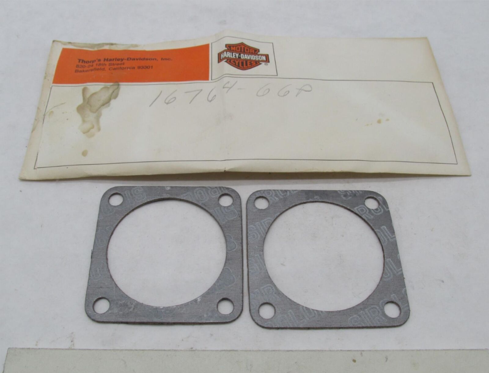 Lot of 2 Harley-Davidson Genuine NOS Aermacchi Head & Base Gaskets 16764-66P