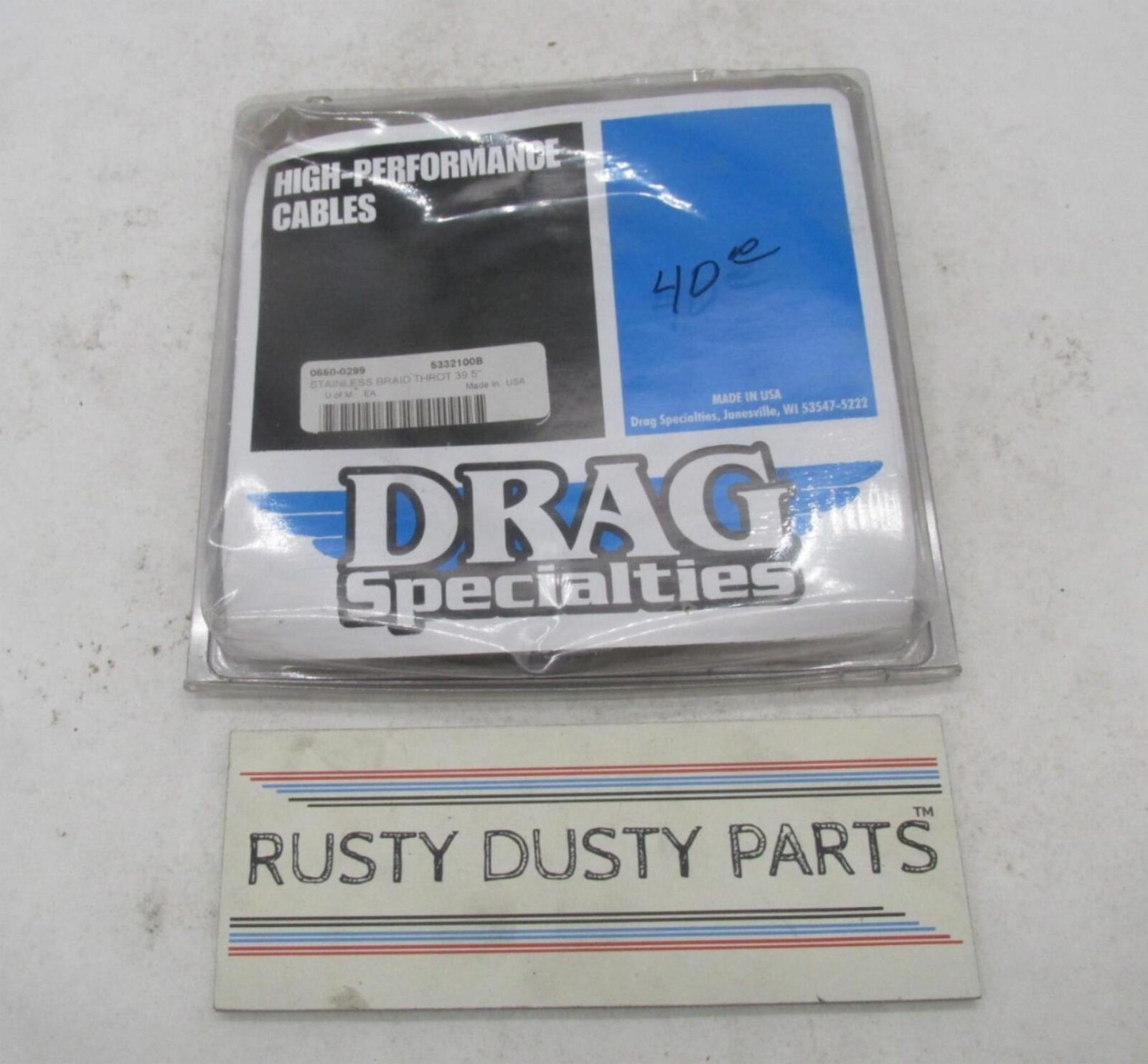 Drag Specialties Harley Stainless Steel Braided Throttle Cable 0650-0299