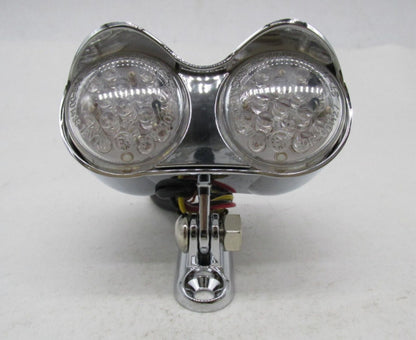V-Twin Universal Motorcycle Harley Chrome Hi-Glide Amber Dual LED Light 33-0060