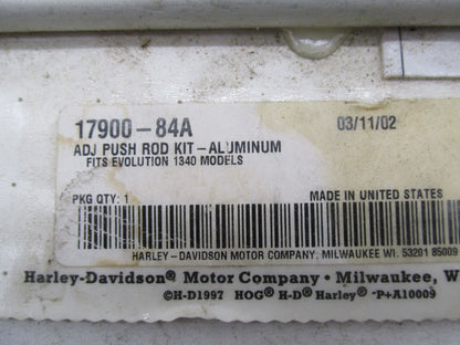 Harley Davidson SE Big Twin EVO 1840 Engine Adjustable Pushrod Kit 17900-84A