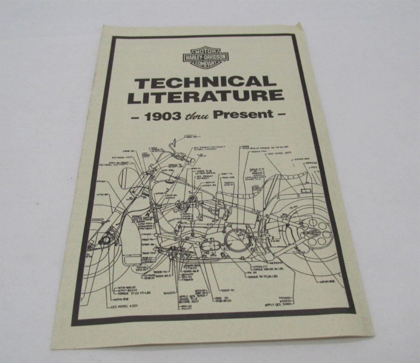 Harley-Davidson Genuine 1903-Present Technical Motorcycle Literature List TS-129
