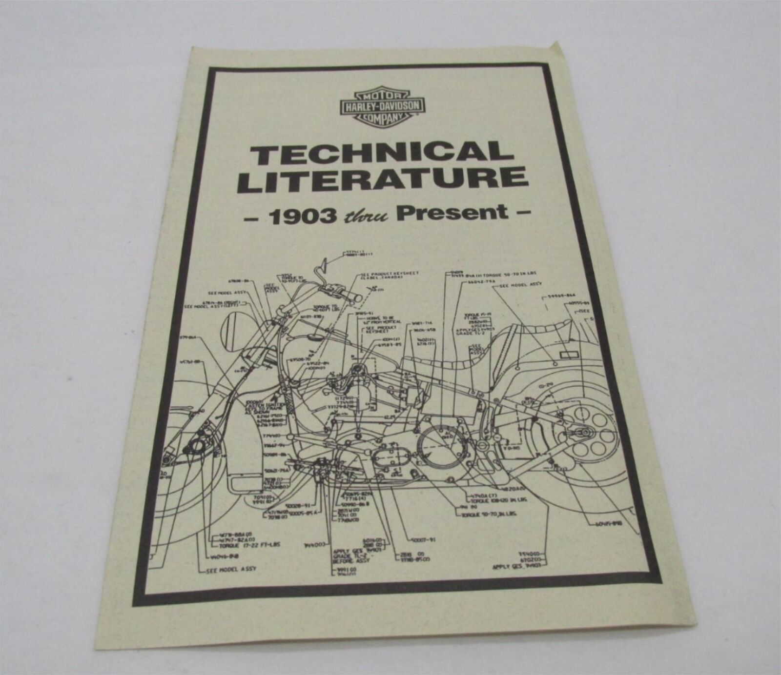 Harley-Davidson Genuine 1903-Present Technical Motorcycle Literature List TS-129