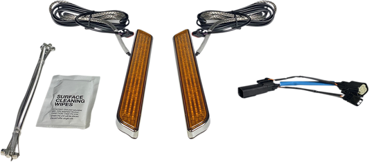 Custom Dynamics LED Front Fork Lightz Amber - Chrome CD-FORK-SS6-AC