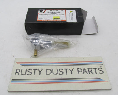 Harley Davidson V-Twin Chrome Petcock with 90 Degrees Outlet 35-0396