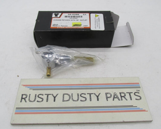 Harley Davidson V-Twin Chrome Petcock with 90 Degrees Outlet 35-0396