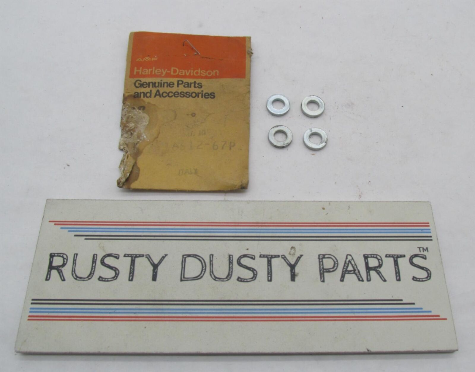 Lot of 4 Harley Davidson Genuine NOS Aermacchi Head Bolt Washers 16612-67P